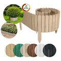 Floranica Beetbegrenzung Rollborder Flexibler Holzzaun aus Kiefernholz, Rollborder Flexibler Holzzaun 200 x 20 cm Unbehandelt weiß 200 cm x 20 cm
