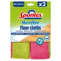 Mapa GmbH Spontex Microfibre Bodentücher, Doppelpack, Saugfähige Mikrofasertücher nehmen mühelos Schmutz und Fett auf, 1 Packung = 2 Stück 19130001
