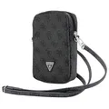 CG Mobile Guess Handytasche GUWBZP4GFTSK Schwarzk Zip 4G Triangle iPhone 12, iPhone 13 Kunstleder Saffiano-Leder Goldenes 4G-Logo Goldbeschläge Dreieck
