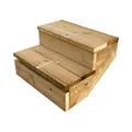 Berlin - Terrassentreppe Holz - H37cm 2 Stufen, Breite 60cm, MIT Setzstufen- Vinuovo - Set für Ihre Außentreppe aus Holz