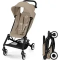CYBEX Agis Ultrakompakter Kinderwagen – 5 bis 22 kg (6 Monate – 4 Jahre) – Leichtgewicht-Kinderwagen 6,3 kg – Flugzeugkompatibel – Mandel... - Beige
