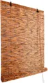 Bambus Rollo (Breite x Höhe) Sichtschutz und Sonnenschutz Jalousie Vorhang für Fenster, Tür, Balkon und Garten | Handgefertigtes Bambusrollo aus Schilfrohr mit Seiljustierung Wohnzimmer (100x170cm)