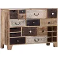 Landscape Sideboard, Mehrfarbig, Natur, Metall, Akazie, Mangoholz, massiv, 14 Schublade(n) Schubladen, 114x80x39 cm, Beimöbel erhältlich, stehend, Holzmöbel, Kleinmöbel Holz, Holzkommoden, Sideboards Holz