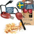 LIGHT MY FIRE Feuerstahl Outdoor Scout 2-in-1 mit Notfallpfeife, Feuerstahl Survival Gadget Feuerstein Feuerzeug, Ewiges Streichholz mit Bio-basierter Kunststoffgriff 3000 Zündungen