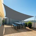 UMI Sonnensegel Wasserdicht 3x3m Rechteckig Sonnenschutz Wetterschutz PES Pol...