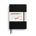 LEUCHTTURM1917 Wochenplaner 2027 Medium (A5) - Deutsch, Schwarz, 210 x 145 mm, Juli-Dezember (18 Monate), Wochenübersicht mit Stundenraster 7:00-22:00 je Spalte, Hardcover, 80 g/m² Papier