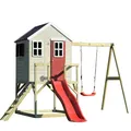 Wendi Toys Wendi Toys Kinderspielhaus, Stelzenhaus "Elefant" mit Veranda, Schauckel und Rutsche, holz / rot