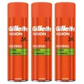 3 x Gillette Fusion Rasiergel 200 ml sensitive mit Mandelöl - 200 ml (Orange)