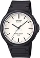 CASIO TIMELESS COLLECTION Quarzuhr MW-240-7EVEF, Armbanduhr, Herrenuhr, analog, Resinarmband, Acrylglas, schwarz-cremefarben