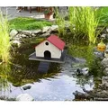 Elmato® Entenhaus für Teichenten, Beige, Rot