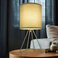 Beistellleuchte Tischleuchte Nachttischlampe blassgrün Metall Textilschirm E14