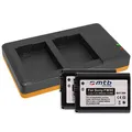2 Akkus + Dual-Ladegerät (USB) für Sony NP-FW50 / RX10 II, III, IV/Alpha 5100, 6000, 6300, 6500 / DSLR-, NEX-, SLT-, ILCE… - s. Liste! (inkl. Micro-USB-Kabel)