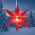 3D Batterie Außenstern Kaspar, Weihnachtsstern, Faltstern mit 18 Spitzen incl.