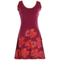 Vishes Tunikakleid Damen Longshirt-Kleid Sommer Mini-Kleid Tunika-Kleid Shirtkleid Boho, Goa, Hippie Style rot 38