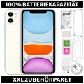 Apple iPhone 11 -  64GB - 100% BATT -Silber Weiß  - XXL Set - Zustand: GUT