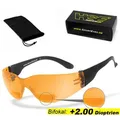 HSE - SportEyes Sportbrille SPRINTER 2.3, Leseteil (1 bis +2,50 Dioptrien) orange +2,00 Dioptrien