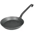 turk 65526 Eisenpfanne 26 cm, mit flachen Hakenstiel freiform warmgeschmiedet, grauschwarz