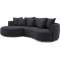 Ecksofa - charcoal - Samt - 287 cm - Recamiere links