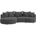 Livetastic Ecksofa Levi, Anthrazit, Textil, Ottomane links, L-Form, 287x168 cm, Made in EU, Rücken echt, Wohnzimmer, Sofas & Couches, Wohnlandschaften, Ecksofas