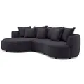 Ecksofa - charcoal - Samt - 287 cm - Recamiere links Sofa Wohnlandschaft Couch