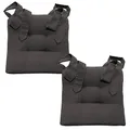 Magma Heimtextil Stuhlkissen Sitzkissen Schleifenband Auflage Polster Stuhl Stuhlauflage Rattanstühle extra dick Esszimmerstühle 2er Set Indoor Outdoor