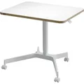 Leitz Sitz-/Steh-Schreibtisch Weiß 65360001 Farbe der Tischplatte: Weiß höhenverstellbar, mit Rollen max. Höhe: 1.14 cm