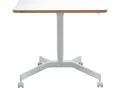 Schreibtisch LEITZ Ergo Compact, Rechteck, per Gasfeder höhenverstellbar, T-Fuß, mit Rollen, B 800 x T 600 x H 750-1140 mm, weiß/weiß