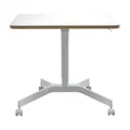 LEITZ Ergo höhenverstellbarer Schreibtisch weiß rechteckig, 4-Fuß-Gestell weiß 80,0 x 60,0 cm