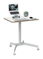 Leitz Ergo Mobiler Sitz-/Steh-Schreibtisch, Höhenverstellbares & ergonomisches Stehpult mit Rollen, Belastbar bis 20 kg, 80 x 60 cm, Für Büros, Desk Sharing, Home Office, Ergo-Serie, Weiß, 65360001