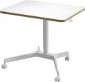 Leitz Sitz-/Steh-Schreibtisch Weiß 65360001 Farbe der Tischplatte: Weiß höhenverstellbar, mit Rollen max. Höhe: 1.14cm
