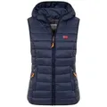 Geographical Norway Steppweste Damen Steppweste mit Kapuze Frühlings sportlich Übergangs Weste Herbst XXL (44)