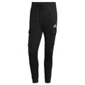 adidas Herren Essentials Fleece Regular Tapered Cargo Pants, Black / White, S