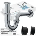 Siphon Sifon für Waschbecken Abfluss Ablaufgarnitur Syphon mit Geruchsverschluss