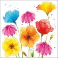 20 Servietten Blumen in prächtigen Farben | Frühling | Sommer | Tischdeko | Decoupage | Serviettentechnik 33x33cm