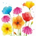 20 Servietten Colourful Summer Flowers Blumen Gemalt Wiese Garten Natur 33x33cm