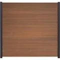 GartenLand WPC Zaun Set Shadowline ca. 180 x 180 cm Sichtschutz Steckzaun Mahagoni Ohne Pfosten