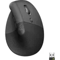 Logitech Lift, rechts, Vertikale Ausführung, RF kabellos + Bluetooth, 4000 DPI, Graphit - Schwarz