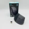 Logitech Lift Vertikale Maus Kabellos Bluetooth USB-Empfänger 4 Tasten Grau