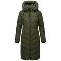 Navahoo Steppmantel Sahnekatzii XIV Schicker Wintermantel mit kuschlig warm wattiertem Kragen grün XS (34)