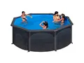 Gre Pool KIT350GF Kea - Aufstellpool aus Stahl, rund, mit Graphitoptik. Abnehmbare Gartenpool. 350 x 120 cm