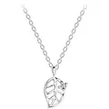 Order & Smile Schmuck Kette mit Anhänger Kette Blatt Silber 925 mit Zirkonia, gestempelt silberfarben