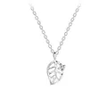 Kette Blatt Sterling Silber 925 Zirkonia Stein Damen Halskette 45 cm Geschenk