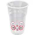 40. Geburtstag Becher Verkehrsschilder 350 ml Kunststoffbecher Partybecher