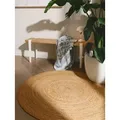 benuta Teppich Jutta, rund, Höhe: 5 mm, Hangefertigter Juteteppich, Zeitlos für Wohn-, Ess- und Schlafzimmer braun Ø 120 cm x 5 mm