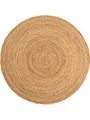 benuta Pure Jute Teppich Jutta - Natur rund 120 cm - Handgewebter Wohnzimmerteppich - Natürliches Boho Design - Für Fußbodenheizung geeignet