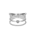 Heideman Ring Damen Unda aus Edelstahl silber farbend poliert Damenring für Frauen mit Stein Zirkonia