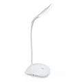 Eaxus® LED Schreibtischlampe - USB oder Batterien. Flexibel biegbar, Dimmbar, Weiß