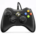 VOYEE Kabelgebundener Controller für Microsoft Xbox 360 & Slim/PC Windows 10 8 7, Schwarz