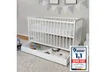 Kids Collective Babybett Babybett Kinderbett Gitterbett 60x120 Set mit Schublade, höhenverstellbarer Lattenrost & abnehmbare Sprossen, Vollholz, weiß