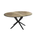 Vicco Esstisch Loyd, Schwarz/Eiche rustikal, 120 x 76.5 cm ausziehbar, zur Erweiterung der Tischfläche bei Bedarf geeignet